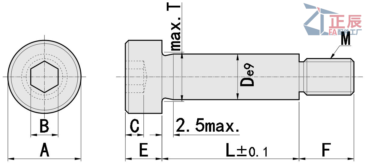 Tornillos con resalte Pernos peladores con rosca macho MSB 
