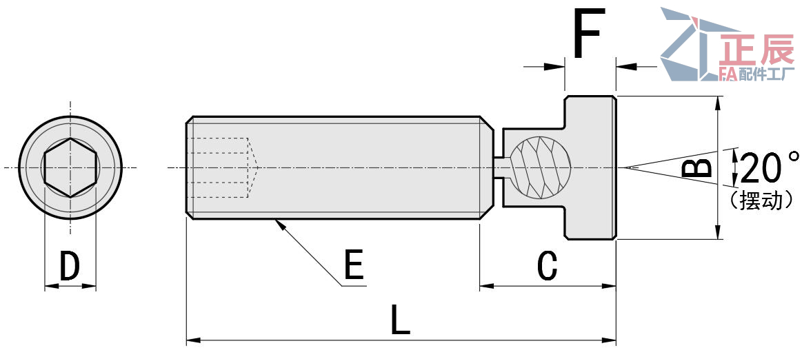  Vis sans t&ecirc;te Boulon &agrave; t&ecirc;te sph&eacute;rique lisse ZT59