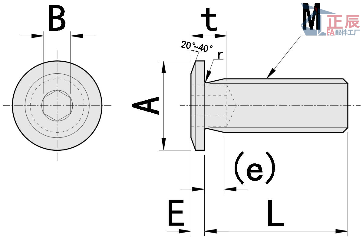 برغي بغطاء مقبس سداسي منخفض للغاية CBSTSR M2-M6